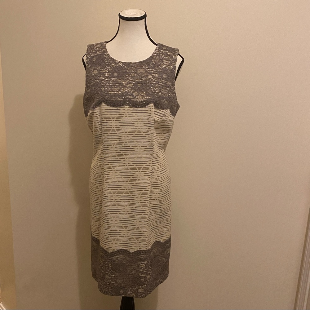 LOFT lace & textured Dress.